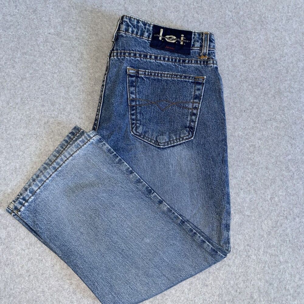 Vintage 90s Y2K lei Crop Capri Jeans Womens Sz 7 / 28 Med Wash Cotton McBling